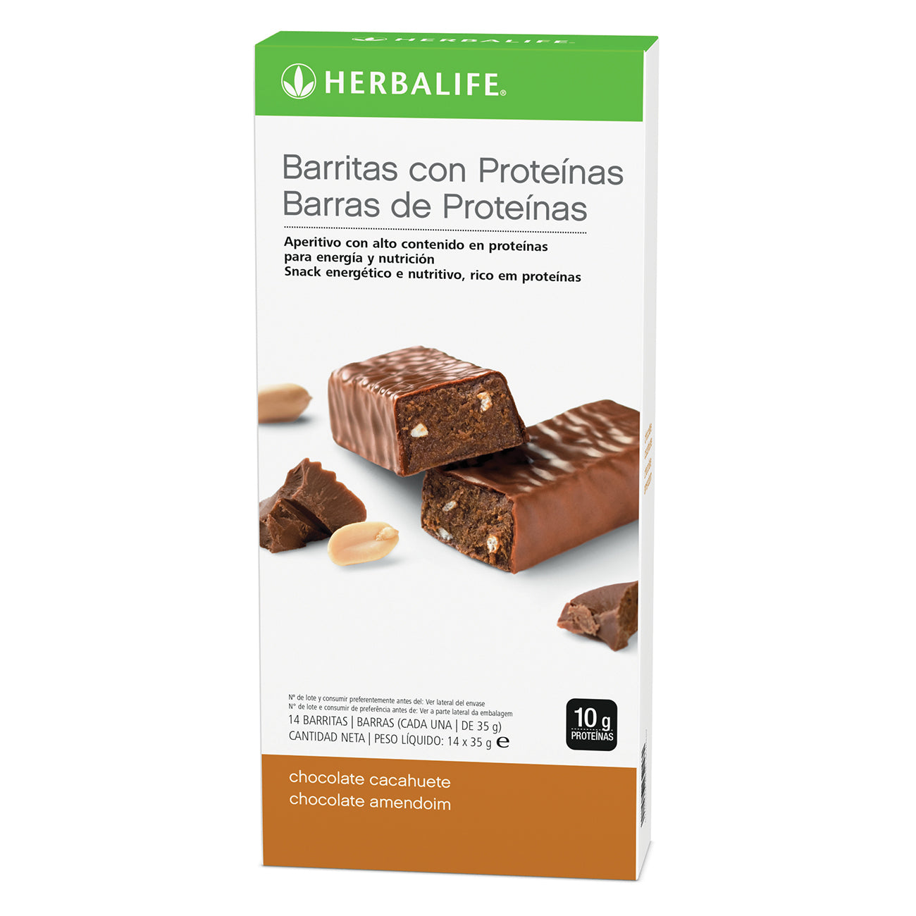 Barritas con proteínas Chocolate y Cacahuete Caja 14 barritas